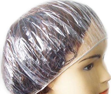 Ducha disponible elástico clara del hotel que baña los casquillos del salón de la cubierta del protector del cuidado del cabello