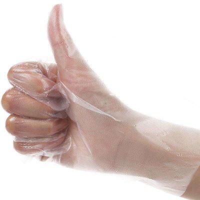Cocina disponible clara plástica de la categoría alimenticia del CPE del HDPE del LDPE que limpia guantes del PE