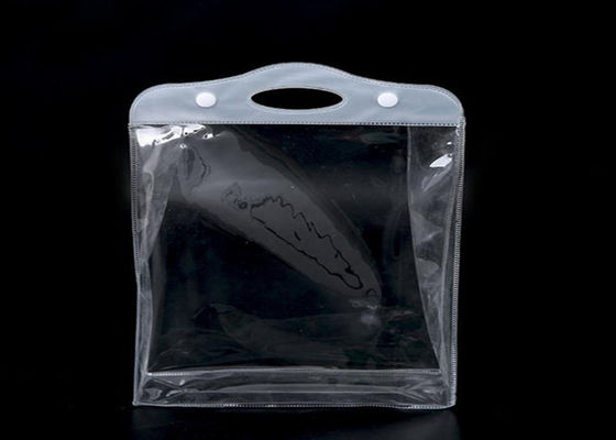 el maquillaje claro de alta calidad del PVC cortó el bolso cosmético manejado totalizador del viaje con tintas con la broche