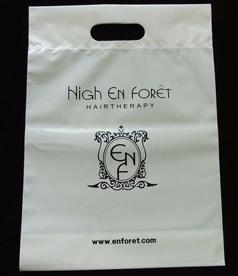 El top polivinílico blanco de la impresión del logotipo pliega el bolso cortado con tintas del escudete de la parte inferior del totalizador de la manija