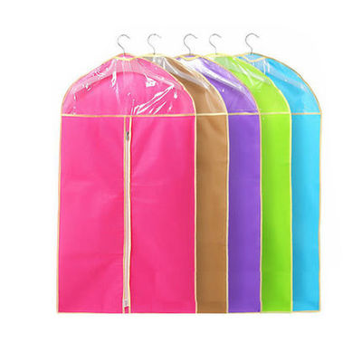 los bolsos no tejidos amistosos del almacenamiento de la ropa de la ropa del vestido del farbrics del eco para el hogar viajan con la ventana visible del PVC