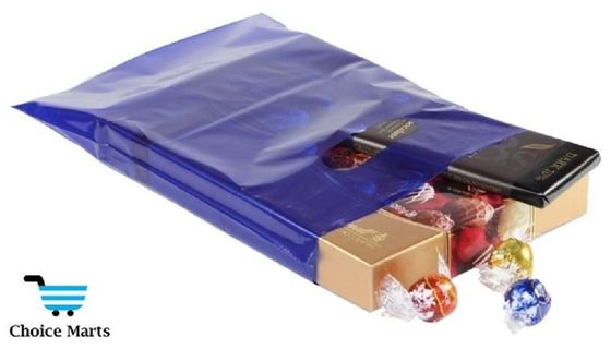 Bolsos de compras al por menor plásticos brillantes gruesos púrpuras rosados del regalo de la mercancía con las manijas cortadas con tintas
