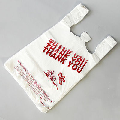 El claro del HDPE del Ldpe le agradece los bolsos polivinílicos para llevar del ultramarinos plástico de las compras de la camiseta con la impresión del logotipo
