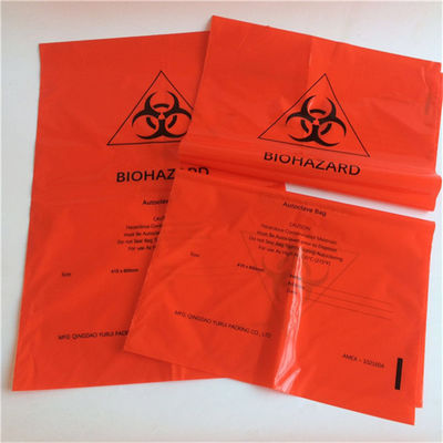 La basura médica de la autoclave del Biohazard amarillo rojo del HDPE empaqueta para el hospital y el laboratorio