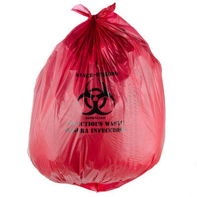 bolsos inútiles clínicos del polietileno amarillo resistente de alta calidad con la impresión del símbolo del biohazard