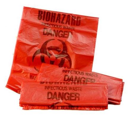 sacos de basura peligrosos del biohazard 2mil del cubo de la basura del trazador de líneas de la autoclave médica plástica del hospital
